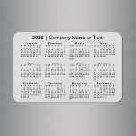 2025 Calendar with Custom Text Grey Magnet<br><div class="desc">Minimal custom magnet features a black 2025 calendar on a light grey background. Add your company's name, your name, or other personalized text in the sidebar. (Changing the 2025 year text will NOT change the calendar.) Makes a great promotional giveaway for customers or gift for friends. If you'd like a...</div>