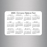 2025 Calendar with Custom Text White Magnet<br><div class="desc">Minimal custom magnet features a black 2025 calendar on a white background. Add your company's name, your name, or other personalized text in the sidebar. (Changing the 2025 year text will NOT change the calendar.) Makes a great promotional giveaway for customers or gift for friends. If you'd like a different...</div>