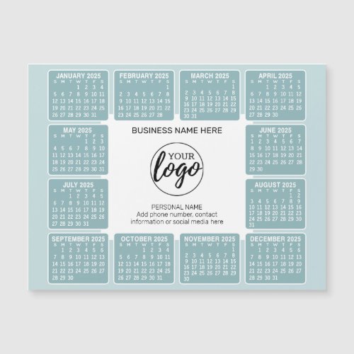 2025 Calendar with logo Contact Information Magnet