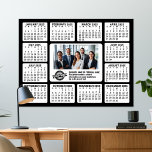 2025 Calendar with logo, Group Photo, Text - Black Poster<br><div class="desc">A logo and photo collage with a calendar and room to add a few lines of text. A fun item for the New Year to use as a company giveaway. Add 1 group office photo to this design.</div>