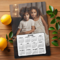 2025 Calendar with Photo - Basic Black White Kitchen Towel