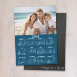 2025 Calendar with Photo Blue White Magnetic Card<br><div class="desc">A very useful item for the classroom,  business or home office. Add a family photo on the top. This shows a full year view of all dates.</div>