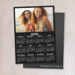 2025 Calendar with Photo - Full Year Magnetic Card<br><div class="desc">Add one horizontal photo to this standard 2025 calendar. The calendar is in black and white.
A very useful item for school or home office. A standard look for your home office or school locker. This shows a full year view of all dates.</div>