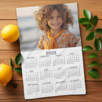 2025 Calendar with Photo - Full Year View Kitchen Towel