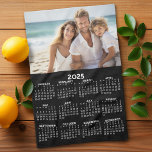 2025 Calendar with Photo - Full Year View Kitchen Towel<br><div class="desc">A very useful item for the kitchen. A 2025 calendar with a place for a family photo at the top. This shows a full year view of all dates.</div>