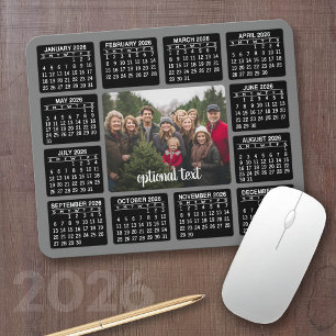 2025 Calendar with Photo in the Center Grey Mouse Pad