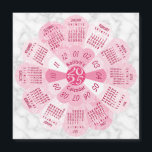 2025 Calendar Year Custom Boho Pink Flower Magnet<br><div class="desc">Keep track of the date in 2025 with this beautiful personalized calendar fridge magnet. This unique design forms the shape of a flower, with the calendar months in a circle on its petals. It combines a retro hippie-bohemian look with modern colors and a trendy marble border. The colors are all...</div>