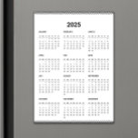 2025 Calendar Year Full Business Logo Modern Basic<br><div class="desc">This 2025 magnetic calendar card blends simplicity with sophistication, featuring a black and white design perfect for corporate giveaways or office use. The calendar layout presents all 12 months in a three column, four row format, topped with the year “2025” for a clean and organized look. Its subtle herringbone accents...</div>