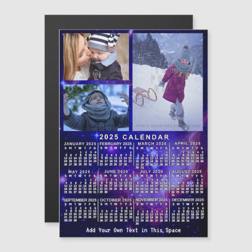 2025 Calendar Year Space Nebula 3 Custom Photos Magnetic Invitation