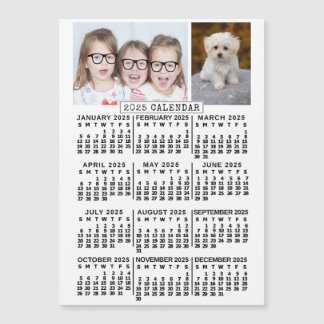 2025 Calendar Year White | Photo Template Magnet