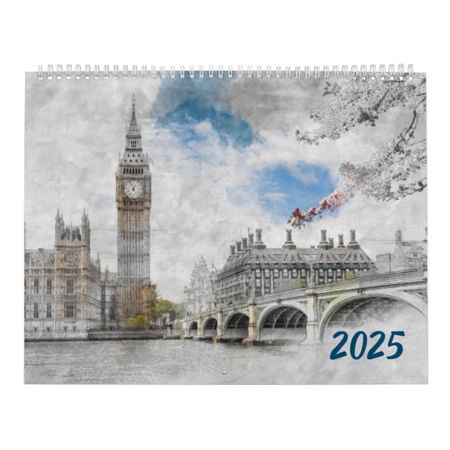 2025 City Sketches Wall Calendar | Hand-Drawn (Cover)