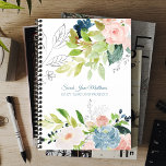 2025 Classy elegant watercolor floral business Planner<br><div class="desc">Chic watercolor floral business or personal activities planner featuring bouquets of slate blue and blush pink peony roses with green leaves and foliage and an elegant calligraphy script. Easy to personalize with your details on front and backside! This planner is suitable for florists, landscapers, garden designers, interior decorators, boutique owners,...</div>