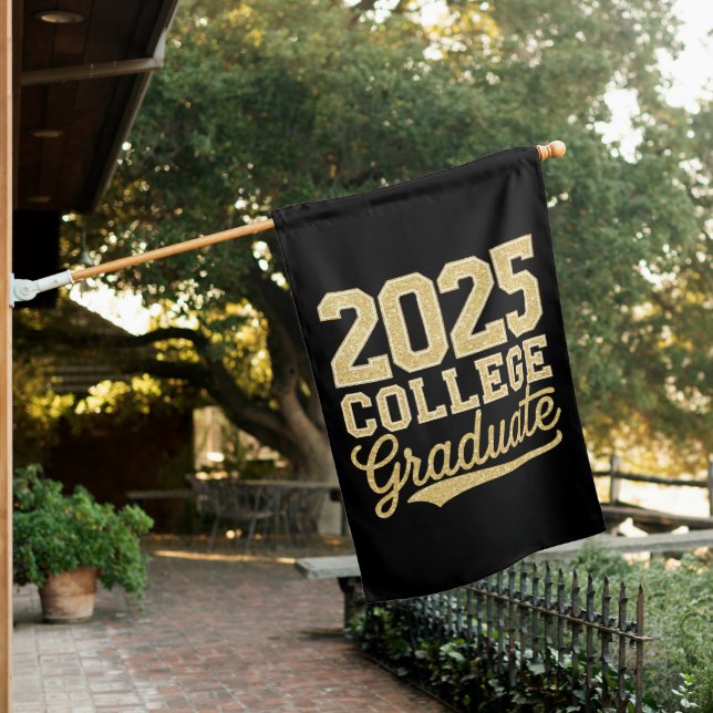 2025 College Graduate Graduation Senior School House Flag (In SItu)