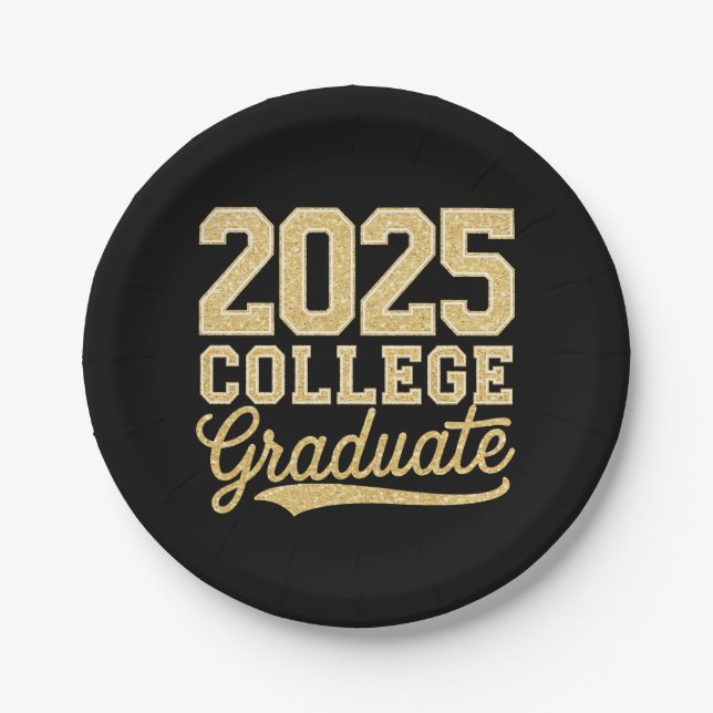2025 College Graduate Graduation Senior School Paper Plates (Front)