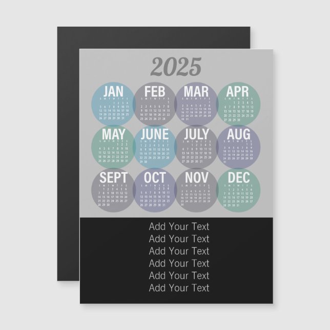 2025 - Colorful Monthly Calendar 2 (Front/Back)