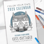 2025 Cozy Cottages Color Your Own Calendar<br><div class="desc">Immerse yourself in the cottage core charm of this hand drawn color-your-own 2025 calendar, showcasing 12 cozy cottages adorned with endearing hand-drawn line art. Each month unveils a sweet scene featuring adorable animals and a cute, cozy cottage house. What sets this calendar apart is the opportunity to color-your-own calendar, offering...</div>