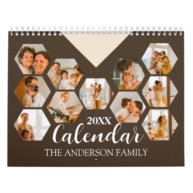 2025 Create Your Own Modern Custom Family Photo  Calendar (Cover)