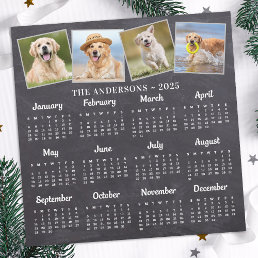 2025 Custom 4 Photo Rustic Chalkboard Calendar