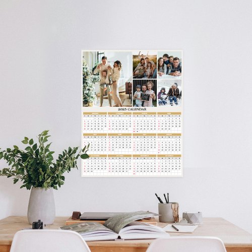 2025 Custom Family Collage Photo Calendar Poster