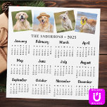 2025 Custom Photo Family Pet Dog 12 Month Calendar<br><div class="desc">2025 Photo Calendar Magnet Cards - Send New Year Greetings or include in your Christmas cards, these 5x7 photo calendar cards are perfect as Christmas and New Year cards to family and friends. Perfect to highlight or circle special family dates, anniversaries, birthdays, and reunions. Personalize these full year photo calendar...</div>