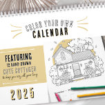 2025 Cute Cottage Houses Color Your Own Calendar<br><div class="desc">Immerse yourself in the cottage core charm of this hand drawn color-your-own 2025 calendar, showcasing 12 cute houses full of woodland charm. Each month unveils a sweet scene featuring adorable animals and a cute, cozy cottage house. What sets this calendar apart is the opportunity to color-your-own calendar, offering a mindful...</div>