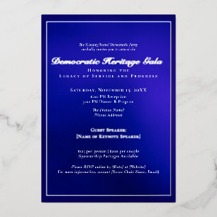 2025 Democratic Heritage Gala Fundraising Silver Foil Invitation