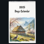2025 Dog Breed Fun Animals Calendar<br><div class="desc">2025 Dog Breed and peaceful watercolor landscape Fun Animals</div>