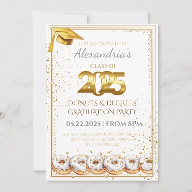 2025  Donuts and Degrees Graduation Invitation (Front)