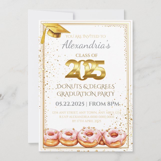 2025  Donuts and Degrees Graduation Invitation (Front)