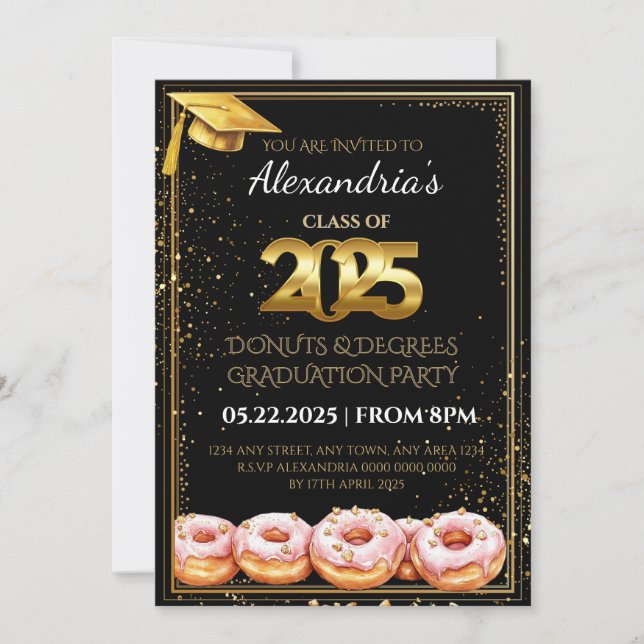 2025  Donuts and Degrees Graduation Invitation (Front)