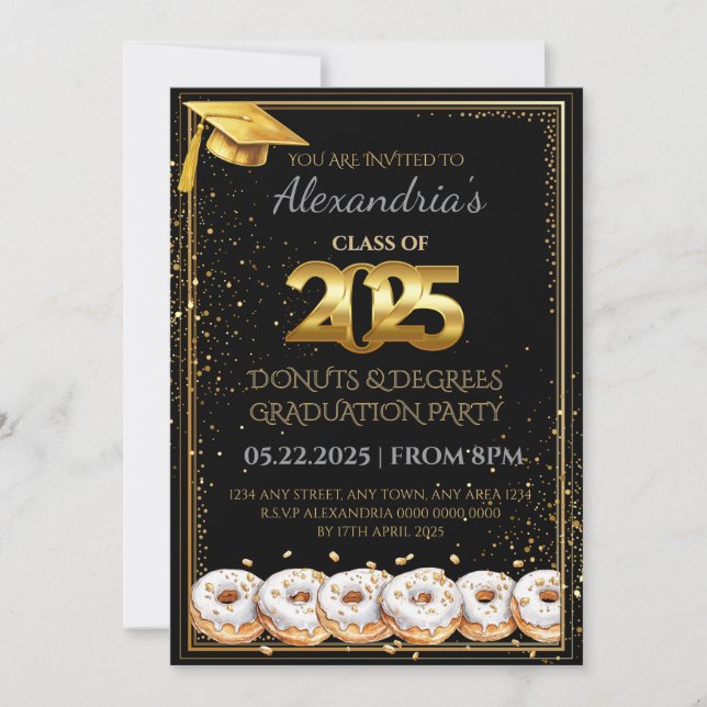2025  Donuts and Degrees Graduation Invitation (Front)