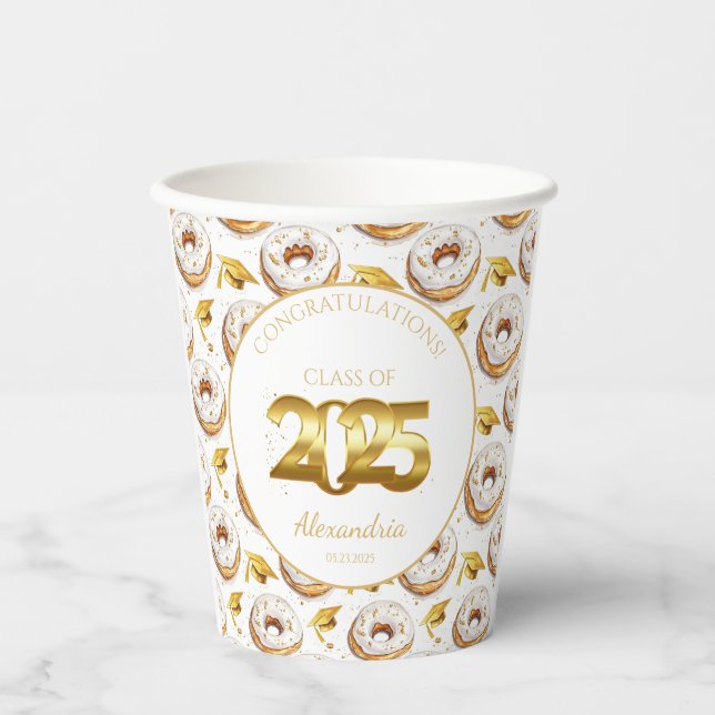 2025 Donuts and Degrees Graduation Paper Cup (Front)