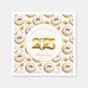 2025 Donuts and Degrees Graduation Paper Napkins