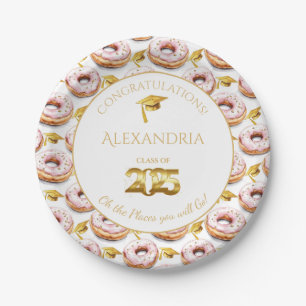 2025 Donuts and Degrees Graduation Paper Plate