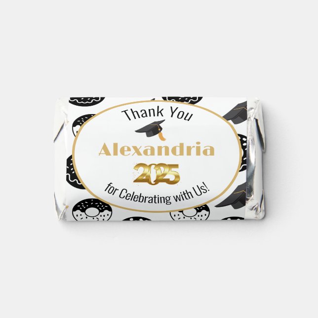 2025 Donuts and Degrees Modern Black and White Hershey's Miniatures (Front)