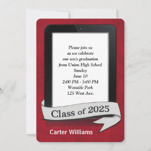 2025 Electronic Tablet Graduation Party   Invitation
