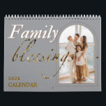 2025 Family Blessings Photos Scripture Christian Calendar<br><div class="desc">Celebrate faith and family all year long with the Custom 2025 Family Blessings Gold Photos and KJV Scripture Christian Calendar! Each month features a beautiful family-themed photo paired with an uplifting Bible verse to inspire and encourage. This Christian calendar for 2025 is perfect for any home, office, or church setting,...</div>