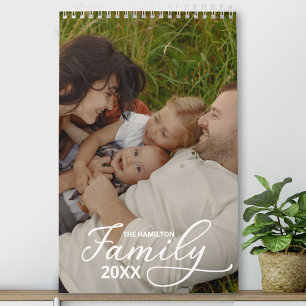 2025 Family Custom Photo Chic Script Calendar
