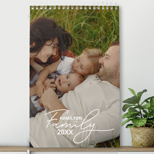 2025 Family Custom Photo Chic Script Calendar (Creator Uploaded)
