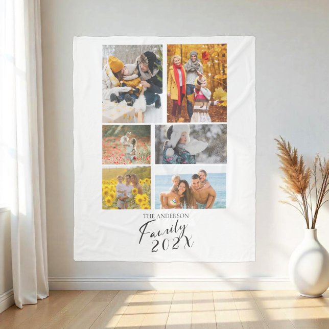2025 Family Custom Photo Collage  Fleece Blanket (Creator Uploaded)