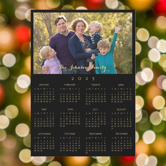 2025 Family Name Photo Calendar Personalized Card (2025 Family Name Photo Calendar Personalized Card)
