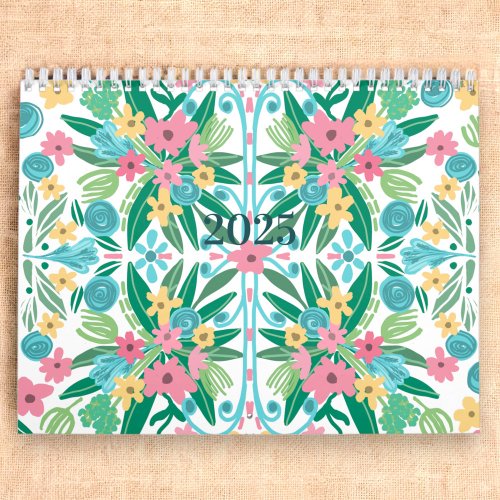 2025 Floral Illustration Calendar Multicolors