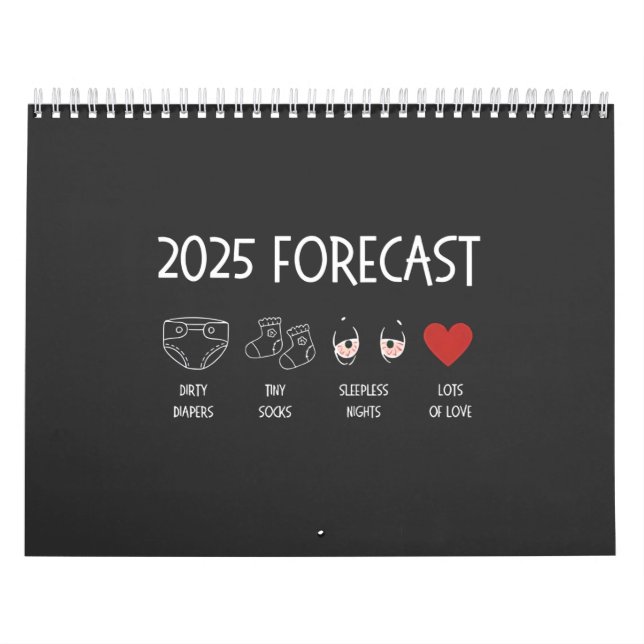 2025 Forecast Mom To Be New Year  Calendar (Cover)