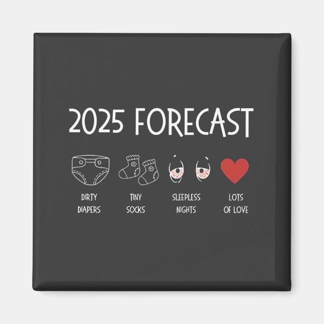2025 Forecast Mom To Be New Year  Magnet (Front)