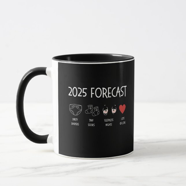 2025 Forecast Mom To Be New Year  Mug (Left)