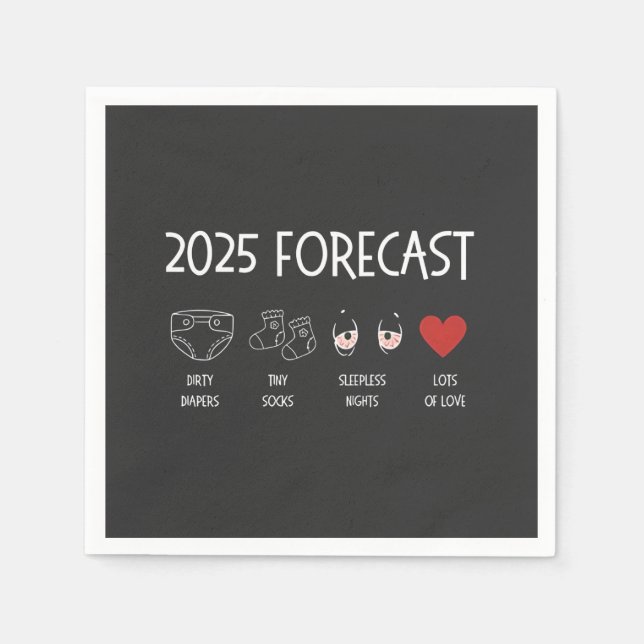2025 Forecast Mom To Be New Year  Napkins (Front)