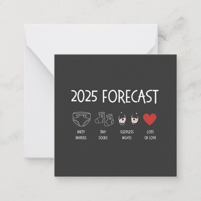 2025 Forecast Mom To Be New Year  Note Card (Front)