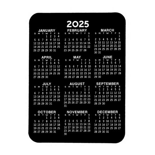 2025 Full Year View Calendar _ Basic Minimal Magnet