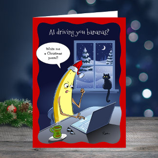 2025 Funny Banana AI Christmas Holiday Card