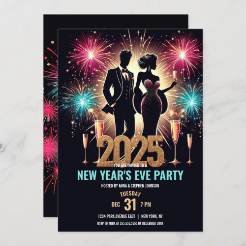 2025 Glamorous New Years Eve Party Invitation